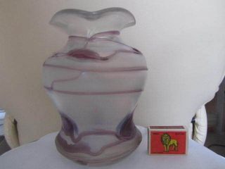 Poschinger Irisierende Vase In Rosa Tönen Mit Aufschmelzungen 19cm Bild