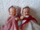 2 Kleine PÜppchen Masse Puppe Baby Zwillinge 6,  5 Cm Puppenstube Puppenhaus 1950 Original, gefertigt vor 1970 Bild 1