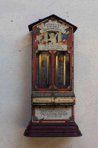 Antiker Stollwerck Victoria Spar Automat Schokolade Blech Vor 1945 Bild