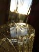 Antik Glas Schatulle Zuckerdose Mit Messingmontur Schloss Rarität Glas & Kristall Bild 10