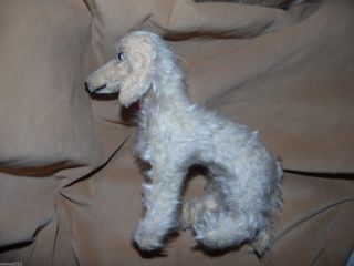Seltener Alter Hund Mit Holzwolle,  Fellverlust,  18cm Groß,  Altes Stofftier Bild