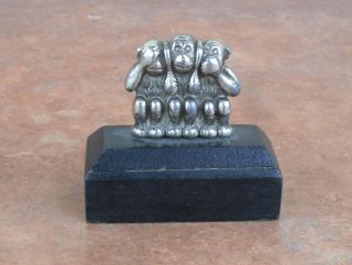 Miniatur Skulptur Cia Symbols - Drei Affen: Nichts Hören,  Nichts Sehen,  Nichts Sagen Bild