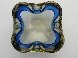 Murano Aschenbecher Blaues Dickglas,  Groß U.  Schwer. Bild
