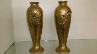 2 Vasen ° Jugendstil ° Messing ° Art Deco ° Zwillinge Bild
