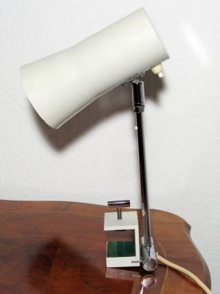 Antike 60/70er Klemmleuchte Schreibtischlampe In Creme/beige Bild