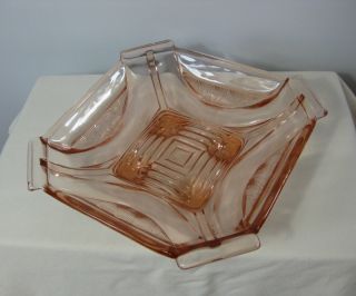 Art Deco Große Glasschale Pressglas Rosa Rosalin Antik 1930er Alt Sammler Bild