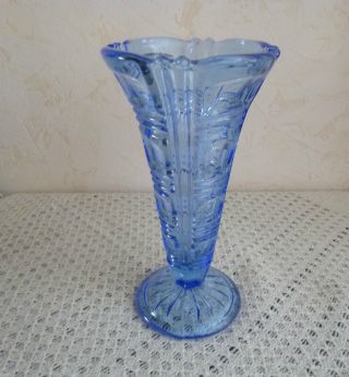1 Alte Blaue Glas Vase,  Walther - Richard (2095) Bild