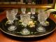 9 Kristall Baccarat Wein Gläser - Ca 1840 - Rare - Rar Glas & Kristall Bild 3