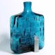 60er - Jahre Flaschenvase Mit Struktur - Türkis - Nordisches Glas Dekorglas Bild 2