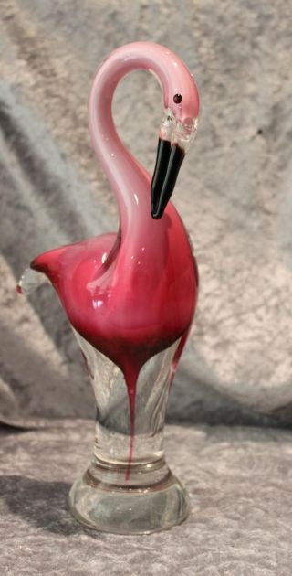Murano Glas - Flamingo - Höhe 28,  5 Cm - 1,  5 Kg Bild
