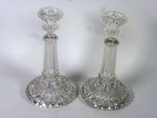 2 Wunderschöne Pressglas - Kerzenhalter,  Leuchter á Ca.  22 Cm H 5qm3110 Bild