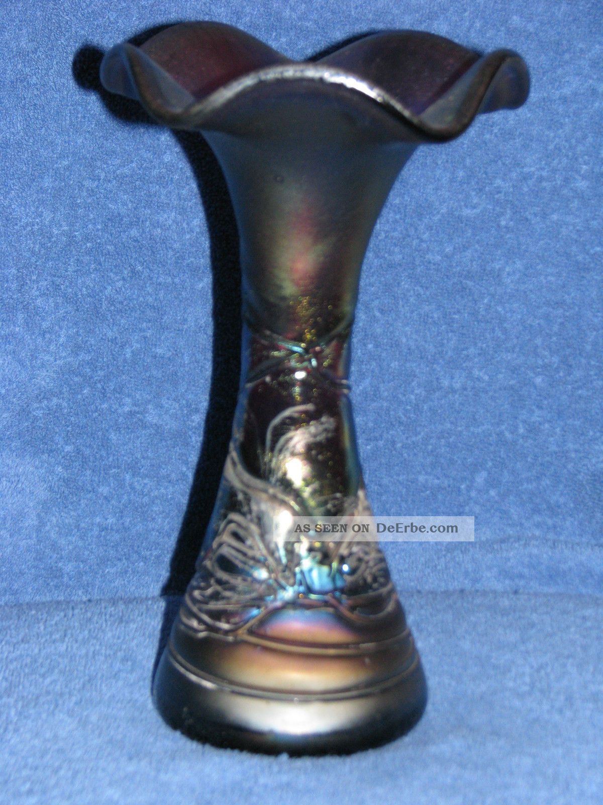 Irisierende Vase,  Freiherr V.  Poschinger,  Schweres Glas,  Mundgeblasen, Dekorglas Bild