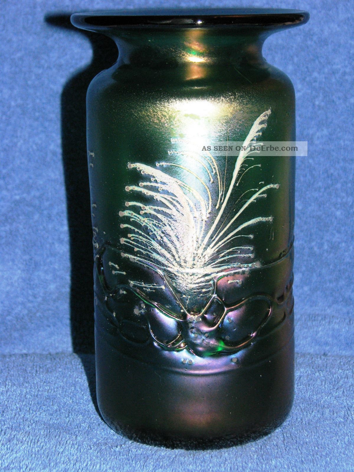 Irisierende Vase,  Freiherr V.  Poschinger,  Schweres Glas,  Mundgeblasen, Dekorglas Bild