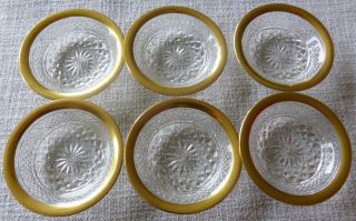 6 Konfektschälchen Nussschälchen Ernestine Kristallglas Mit Goldrand Bild