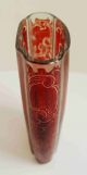 Antikes Bäderglas.  Rotbeize Mit Mattgeschnittenen Ansichten Um 1900 Sammlerglas Bild 3