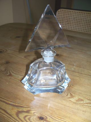Schöner Alter Kristall Glas Flakon Art Deko Parfeum 496 G Bild