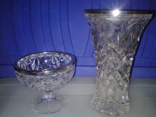 Kristallvase Und - Pokal Schweres Glas (bleikristall?) Bild
