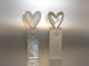 2 Kerzenhalter Von Holmegaard Herzen Klar Und Satiniert Paar Dänemark Denmark Sammlerglas Bild 1