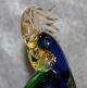 Murano Glas - Formia - Vogel Papagei - Blau / Grün Mit Goldeinlage - Glas & Kristall Bild 3