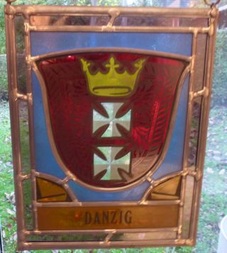 Danzig Gdansk Wappen Fensterbild Glasmalerei Bild