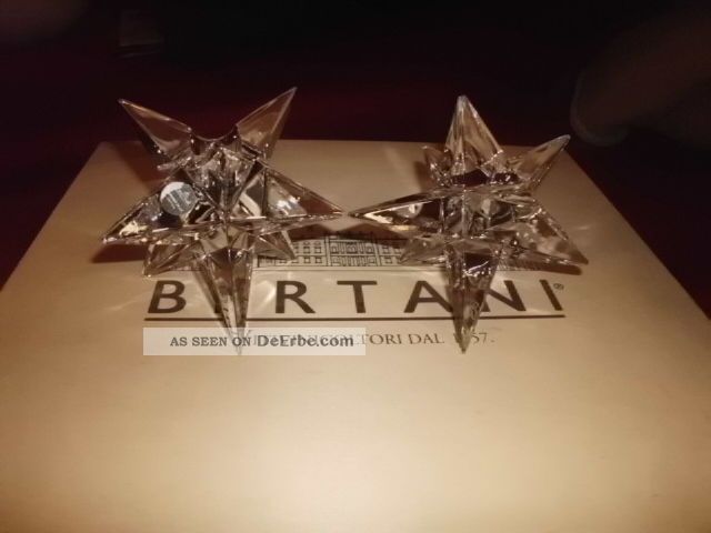 2 Rosenthal Stern Kerzenhalter - Mit Gravur Kristall Bild