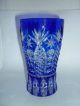 Bohemia Kristallvase Haida Schliff Glasvase Blau Überfangglas Kristallglas Top Glas & Kristall Bild 2