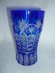 Bohemia Kristallvase Haida Schliff Glasvase Blau Überfangglas Kristallglas Top Glas & Kristall Bild 5