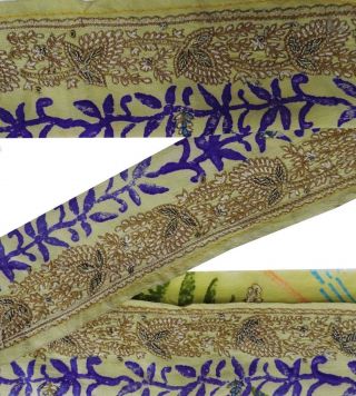 Weinlese - Indien Craft Sari Border Gestickte Trim Nähen Lace 1yd Band Grün Bild