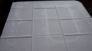 Tischdecke Tafeltuch Weiß Feinster Damast 2,  70 M X 1,  24 M Top Bild