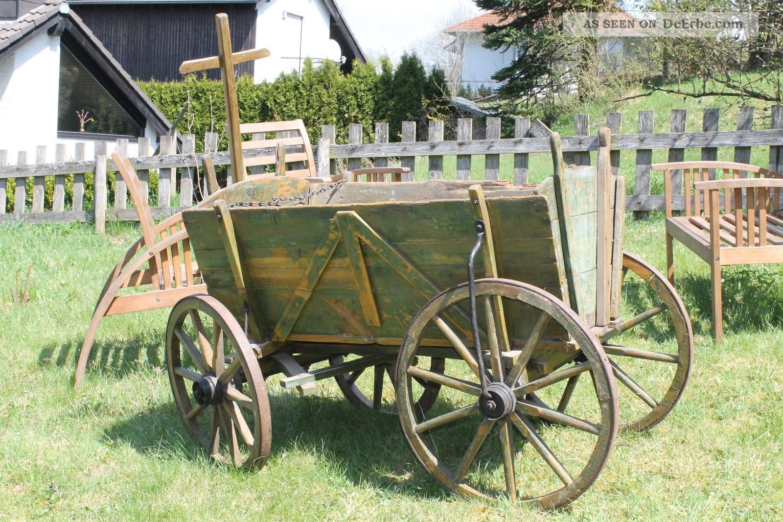 Foto zu Alter Bollerwagen Handwagen Aus Holz (maße) 