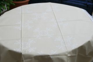 3 X Tischdecke Tafeltuch Leinen Baumwolle Damast Und 4 Mitteldecken Servietten Bild