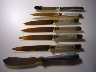 Konvolut Verschiedener Hervorragend Erhalter Antiker Messer (butter,  Käse,  Obst) Bild