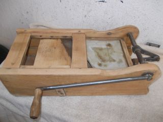 Sehr Seltene Alte Holz Brotschneidemaschine,  Brotschneider,  Brotmaschine Bild