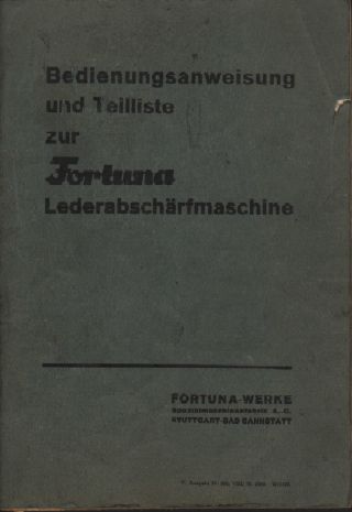 Stuttgart,  Katalog 1940 Maschinen - Fabrik Schuh - Näh - Leder - Maschinen Fortuna Bild