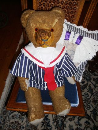 Teddybär Alt Antik Großer Matrosenbär 