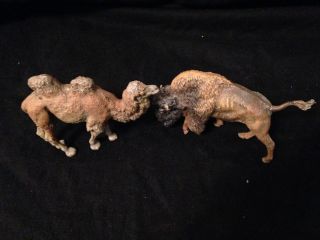 Lineol Elastolin Tiere Massefiguren Bison Büffel,  Kamel Bild