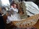 Puppenwagen Nostalgie Mit 1 Hei Ri Babypuppe,  1 Nuckelnden Porzellan Puppe Top Puppenwagen Bild 4