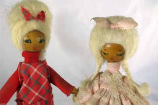 Seltene Holzpuppen Aus Polen 1970er Jahre Schrill Puppe Doll Bild