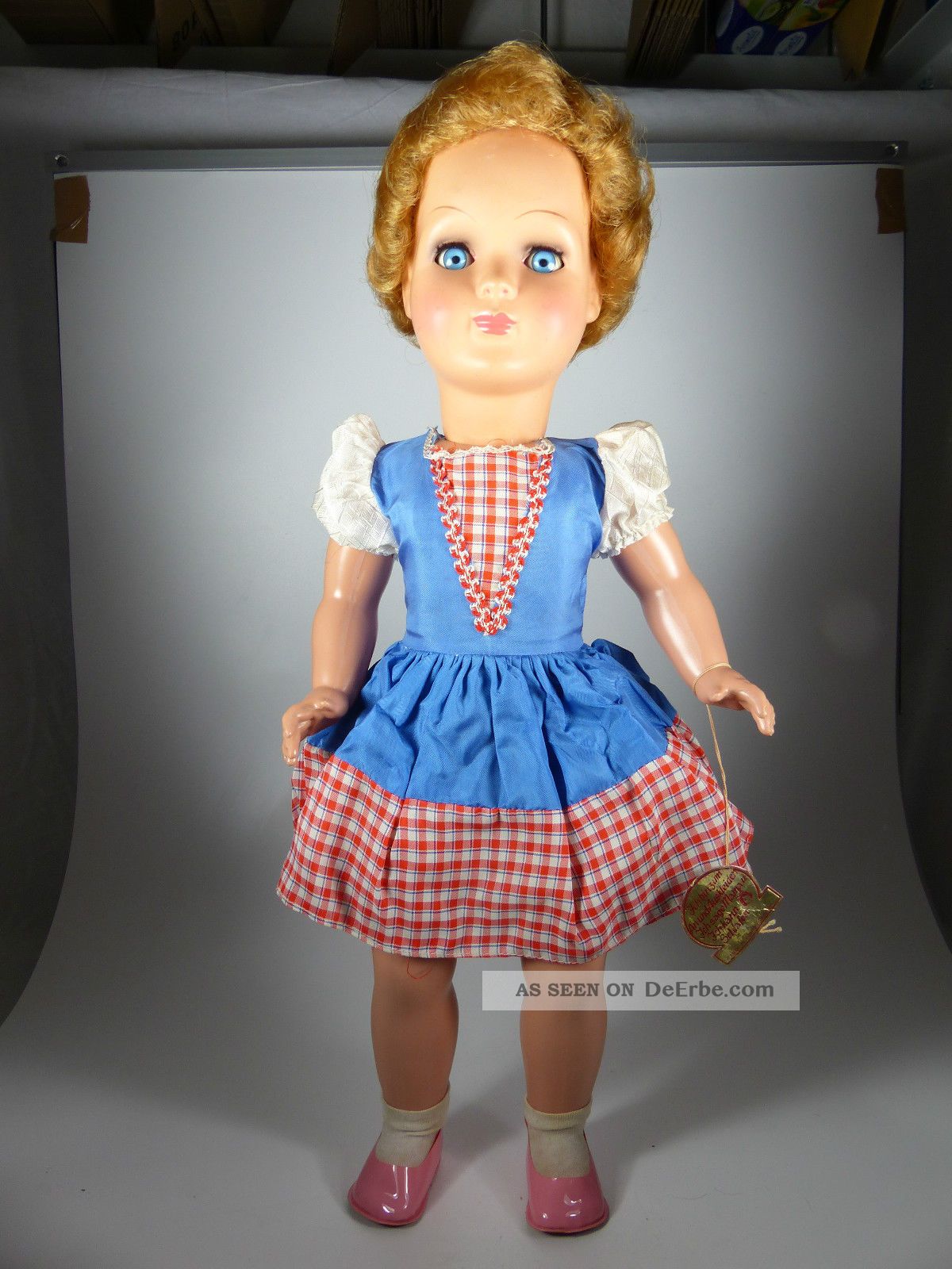 Alte Große Z Puppe - 53cm Mit Originalem Pappanhänger 1960/70 Jahre Puppen & Zubehör Bild
