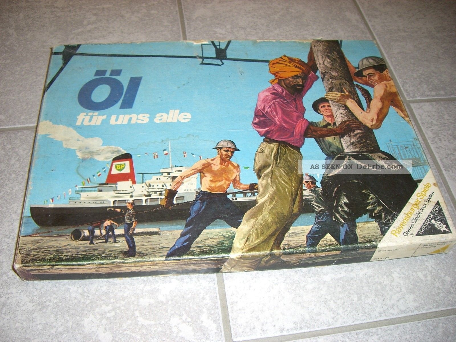 Altes Spiel Öl Für Uns Alle Wohl Werbung Von Bp Gefertigt nach 1945 Bild