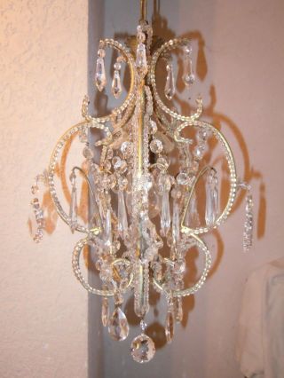 Kleiner Veneziane Kristall Lüster Chandelier Kronleuchter Jugendstil Shabby Rar Bild