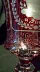 Deckelpokal Um 1850 Rot Gebeizt U.  Geschliffen Antik Coupe à Boire Drinking Cup Sammlerglas Bild 4