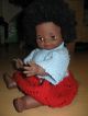 Alte Schwarze Puppe Dunkelhäutig Farbig Mit Schlafaugen Gemarkt Afro Rasta Puppen & Zubehör Bild 2