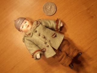 1 Antike Porzellan Puppen Soldat 1 Antique Bisque Doll Soldier 1900 Germany Bild