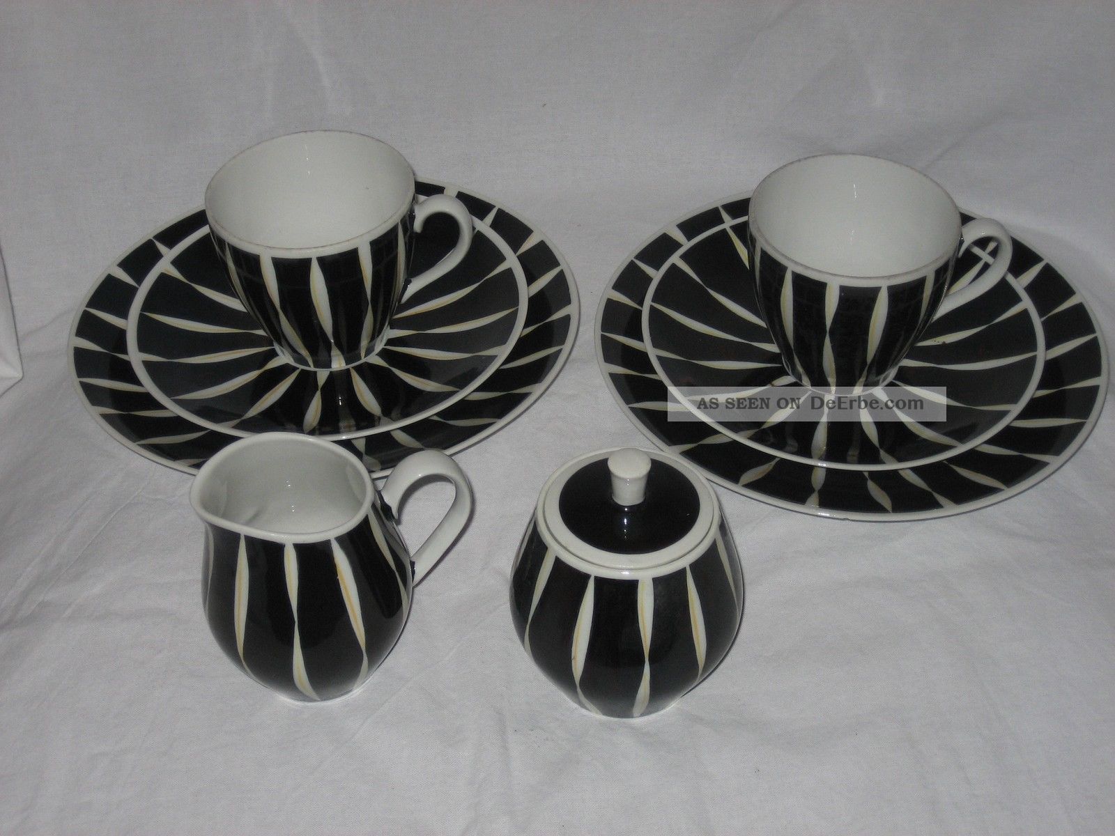 50er Jahre 50s Porzellan Kaffee Service 8tlg Veb Lichte 1950-1959 Bild