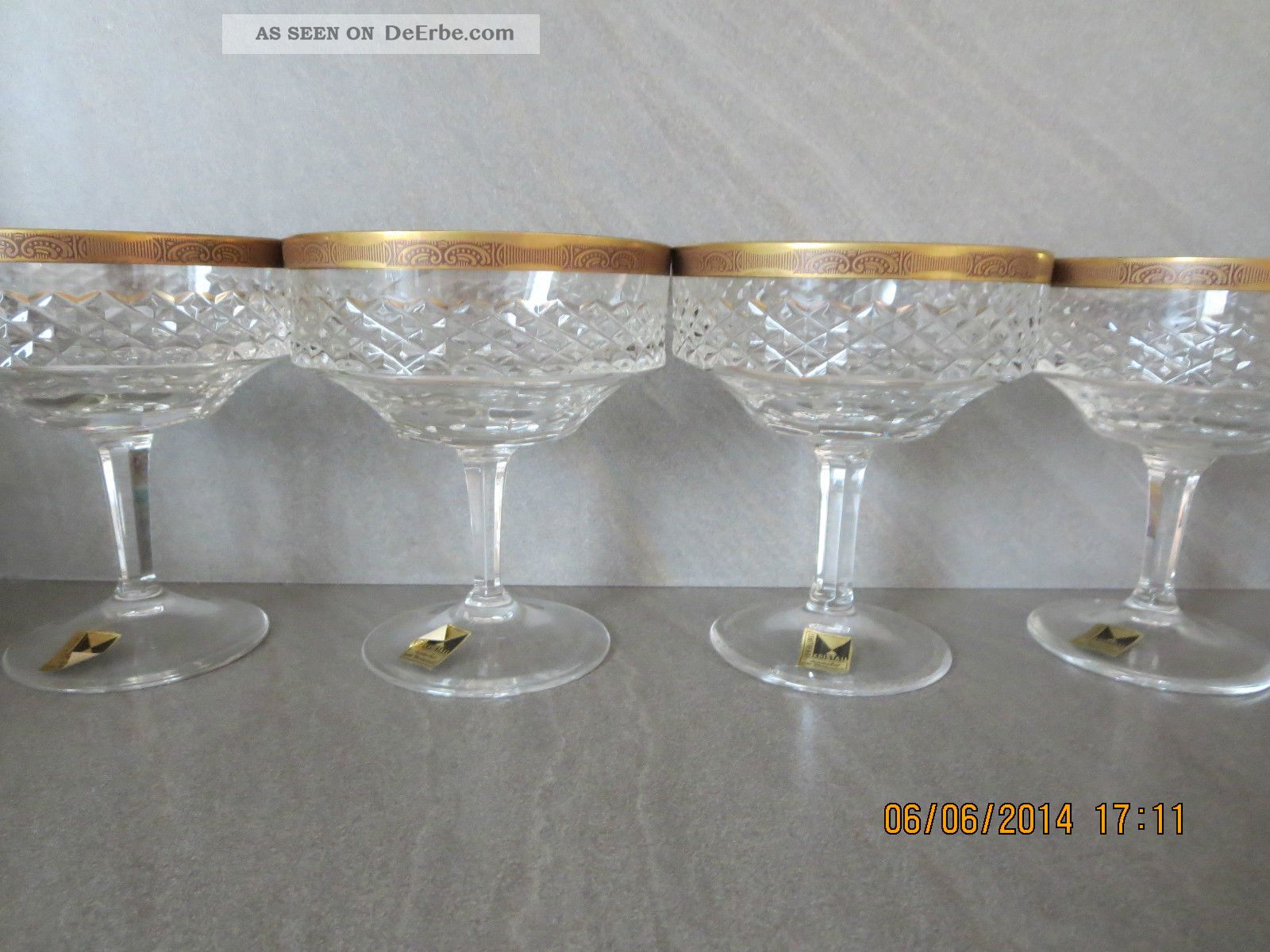 Bleikristall Glaser Mit Goldrand