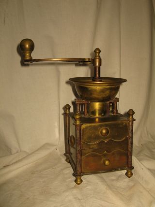 Frühe Biedermeier Messing – Eisen Kaffeemühle Top Um 1810 Bild