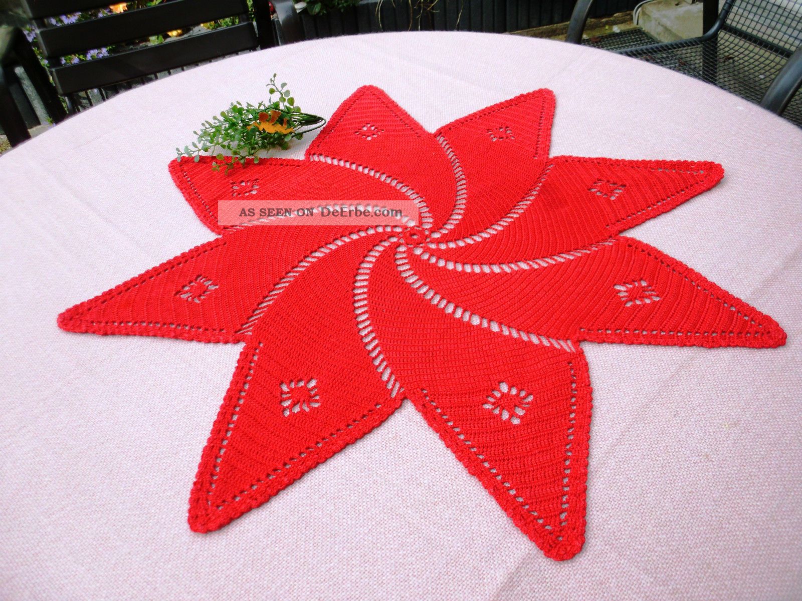 Tischdecke Rot Mit Weihnachtssternen  235x140 Cm, 100% Baumwolle,  Landhausstil