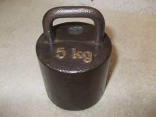 Altes Dänisches 5 Kg Gewicht,  Gewicht,  Gewichtstein,  Eisengewicht,  Le Eichung 1954 Bild