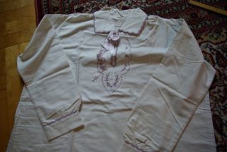 Antik Nachthemd Nachtkleid Baumwolle Ca.  80 Jahre Alt Spitze Carneval /10.  7/26 Bild